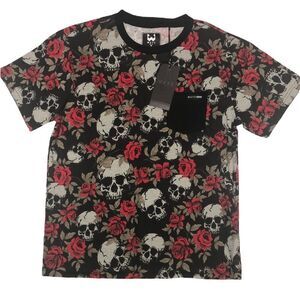 Black and Red Skull Print Kids Tee